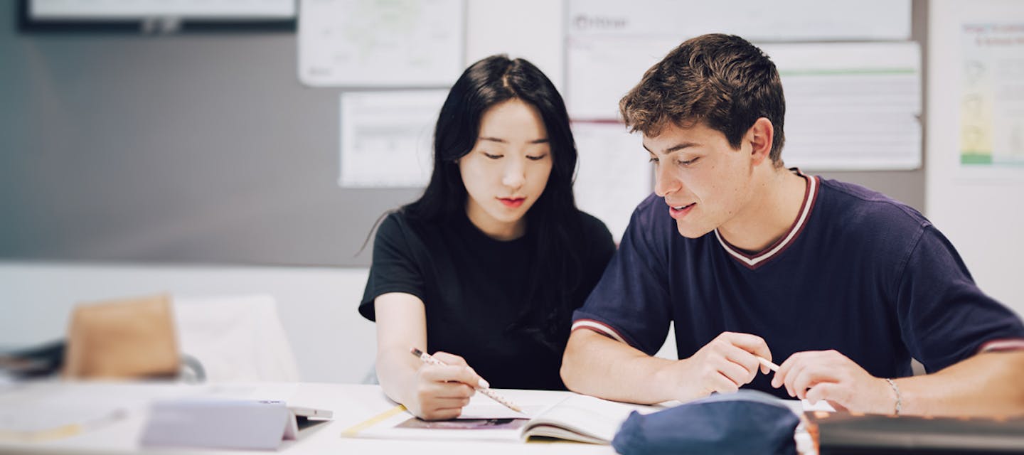 Students sitting in classroom